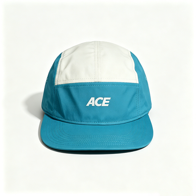 5 Panel Camper Hat dengan Flat Brim Sports Mesh Sweatband Satu ukuran cocok untuk semua kegiatan di luar ruangan
