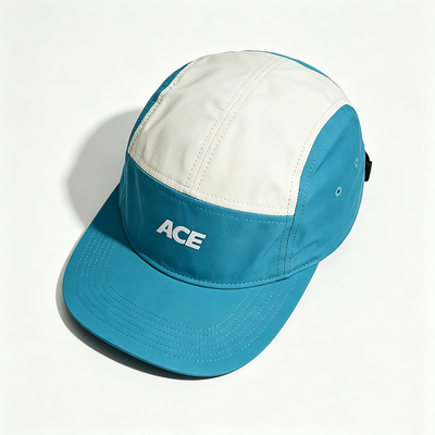 5 Panel Camper Hat dengan Flat Brim Sports Mesh Sweatband Satu ukuran cocok untuk semua kegiatan di luar ruangan