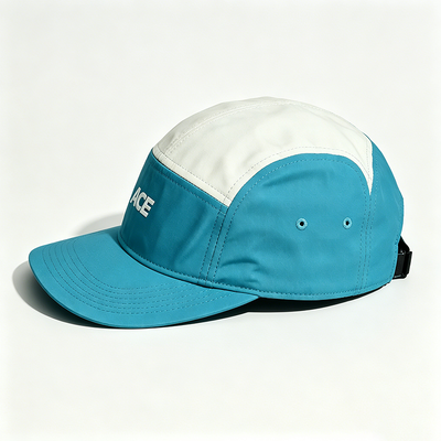 5 Panel Camper Hat dengan Flat Brim Sports Mesh Sweatband Satu ukuran cocok untuk semua kegiatan di luar ruangan