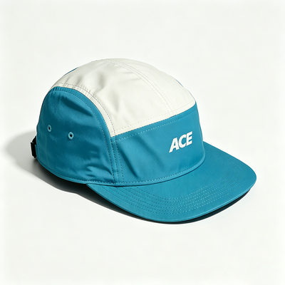 5 Panel Camper Hat dengan Flat Brim Sports Mesh Sweatband Satu ukuran cocok untuk semua kegiatan di luar ruangan