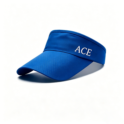 Topi pelindung matahari tipe tali yang dapat disesuaikan terbuat dari 100 persen poliester, ideal untuk lari, golf, tenis, dan olahraga luar ruangan lainnya