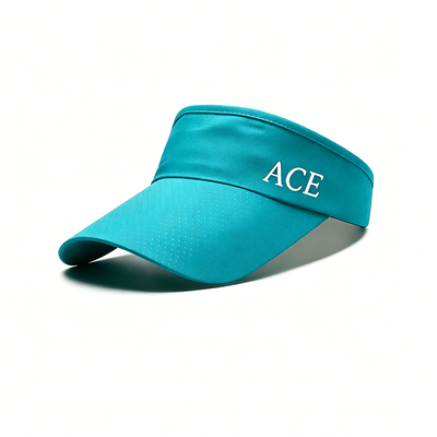 Topi pelindung matahari tipe tali yang dapat disesuaikan terbuat dari 100 persen poliester, ideal untuk lari, golf, tenis, dan olahraga luar ruangan lainnya