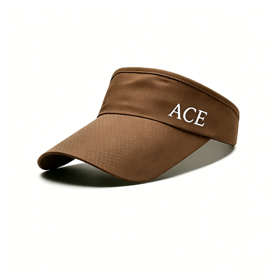Topi pelindung matahari tipe tali yang dapat disesuaikan terbuat dari 100 persen poliester, ideal untuk lari, golf, tenis, dan olahraga luar ruangan lainnya