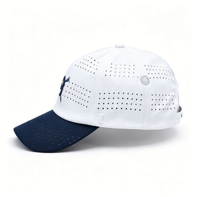 Plastik Buckle Back Closure 6 Panel Baseball Cap Bordir Logo Depan Pilihan besar untuk fashion show dan outing musim panas