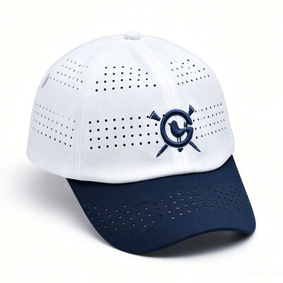 Plastik Buckle Back Closure 6 Panel Baseball Cap Bordir Logo Depan Pilihan besar untuk fashion show dan outing musim panas