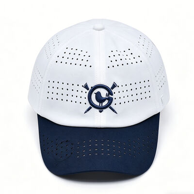 Plastik Buckle Back Closure 6 Panel Baseball Cap Bordir Logo Depan Pilihan besar untuk fashion show dan outing musim panas