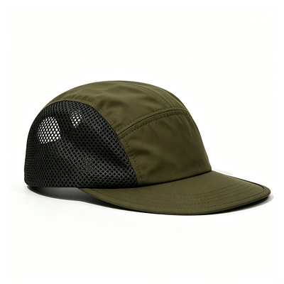 Topi 5 Panel Camp Cap Kustom Cepat Kering Cocok untuk Berbagai Aktivitas Luar Ruangan Termasuk Mendaki, Berkemah, dan Lari