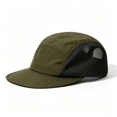 Topi 5 Panel Camp Cap Kustom Cepat Kering Cocok untuk Berbagai Aktivitas Luar Ruangan Termasuk Mendaki, Berkemah, dan Lari