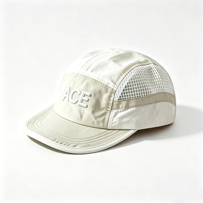 5 Panel Camper Hat Dengan Hook dan Loop Strap Penutupan dan Kontras jahitan Ideal untuk hiking dan berkemah