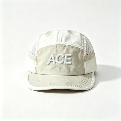 5 Panel Camper Hat Dengan Hook dan Loop Strap Penutupan dan Kontras jahitan Ideal untuk hiking dan berkemah