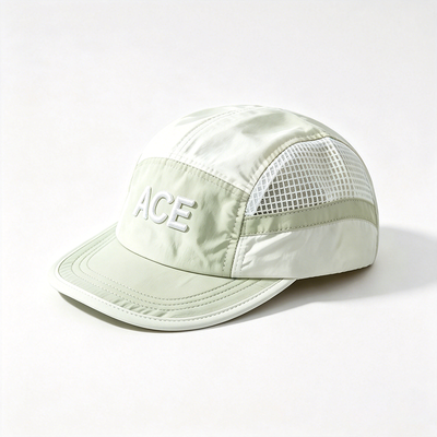 5 Panel Camper Hat Dengan Hook dan Loop Strap Penutupan dan Kontras jahitan Ideal untuk hiking dan berkemah