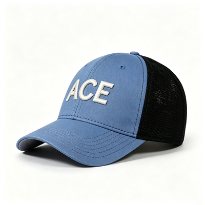 Polyester 6 Panel Trucker Cap Trendy Trucker Style Mesh Back Snapback Hat Dirancang untuk Outdoor dan Casual Wear