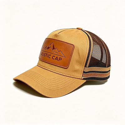 6 Panel Konstruksi Trucker Mesh Cap Featuring Breathable Mesh Back Adjustable Snap Closure Ideal untuk acara dan seragam