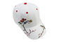 Topi Baseball Bordir Bunga / Burung, Topi Baseball Kanvas Katun Putih