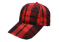 MENYENANGKAN 6 Panel Baseball Hat, Red Black Grid Tennis Baseball Caps Street Style