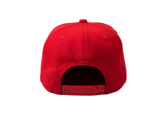 6 Panel Man Flat Brim Snapback Topi Merah Dan Biru Dengan Bordir 3D Wol Akrilik