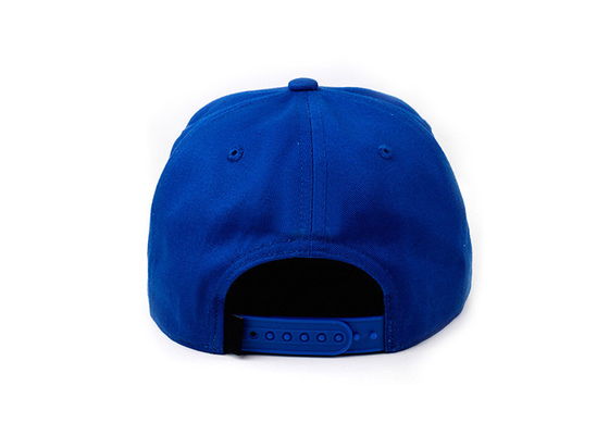 6 Panel Man Flat Brim Snapback Topi Merah Dan Biru Dengan Bordir 3D Wol Akrilik