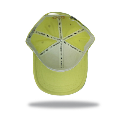 Green Polyester 6 Panel Baseball Cap Flat Visor / Kap Golf Katun