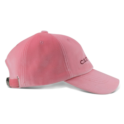 Polyester Peach Skin 6 Panel Baseball Cap Dengan Tali Sendiri