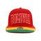 Adjustable 100% Cotton Sports Red Flat Brim Snapback Hats 3D Bordir Simbol Kustom
