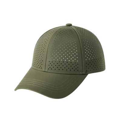 Grosir Custom Laser Cut Hole Gorras 6 Panel Perforated Golf Hat Custom Logo Unisex Mesh Baseball Cap