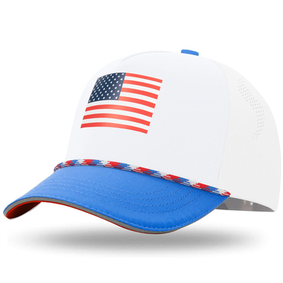 Unisex 5 Panel Bendera Amerika Anak Baseball Hat Custom USA Kids Baseball Caps dengan Tali