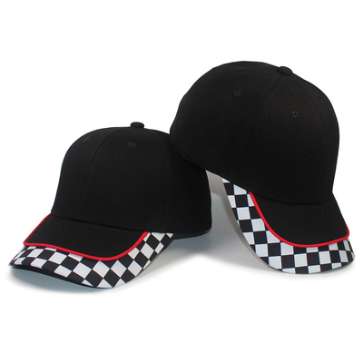 Guangzhou Unisex Cetak Kap Baseball Bawang Kain diperiksa 6 Panel Olahraga Baseball Hat