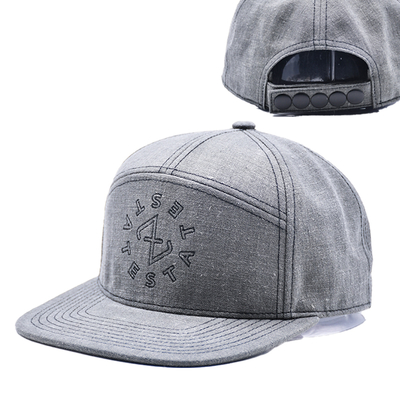 Topi Snapback 7 Panel Kustom Bordir Terstruktur Gorras pinggiran datar Topi Snap Back