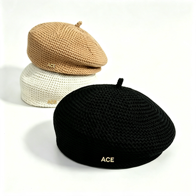 Beret Knitted Klasik Topi Beret Beret Beret Beret Logam Logam Metal Beret Berek Beret tahan lama untuk dukungan kustomisasi pakaian sehari-hari